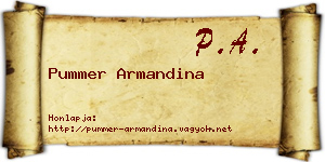Pummer Armandina névjegykártya